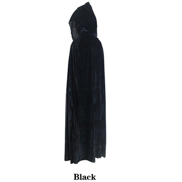 Voksen Vampyr Kapper Børn Hætteklædte Kåber Sort Rød Vendbar Skovgrøn Deluxe Halloween Kappe Fuld Længde Cosplay Black