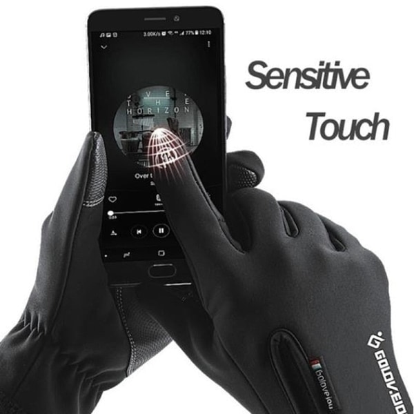 Moto Touch Screen Motorcykel Racing Ridhandskar Vinter Motorcykel Handskar Vinter Thermal Fleece Fodrade Vattentäta Uppvärmda Guantes Black B M