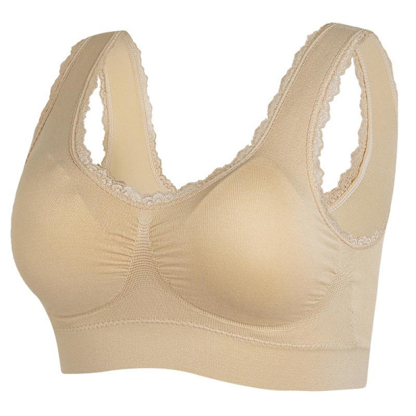 BH för medelålders och äldre, plus size, utan stålbygel, damväst, sport-BH Blue L