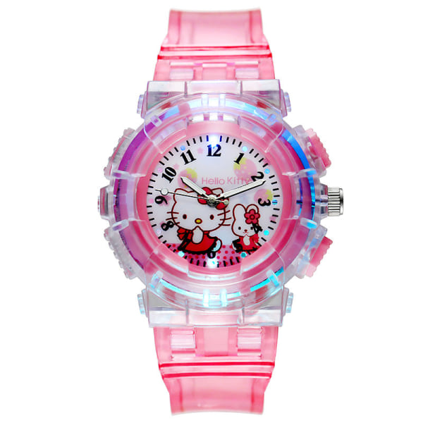 Watch tecknad watch med ljus student elektronisk watch Transparent pink