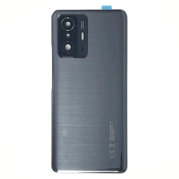 Bakre batterideksel med kameralinsering for Xiaomi 11T 5G / 11T Pro 5G - Reservedel - B Black
