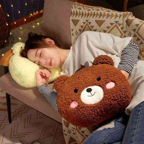 35 cm kawaii Dyre Teddybjørn Kanin Frø Tiger Gris Plys Legetøj Tegneserie Fyldt Blød Pude Ryg Sofa Pude til Piger Børn tiger pillow