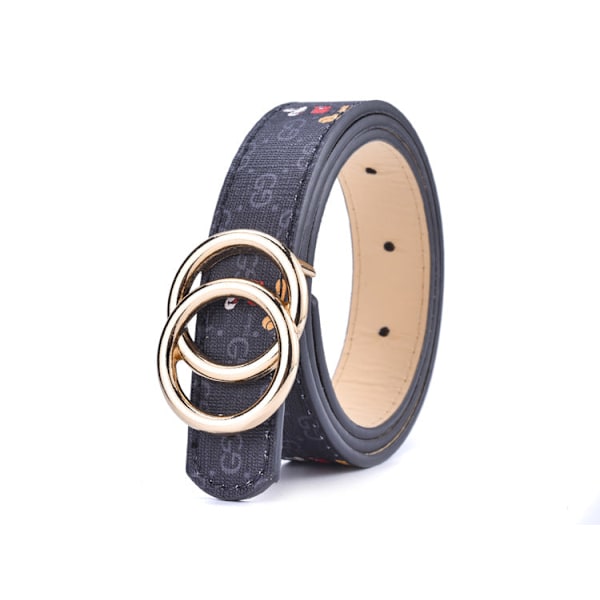 Allsidig barnebelte Student Ungdom Glatt Spenne Jeans Stropp Spot Gold buckle khaki 108CM