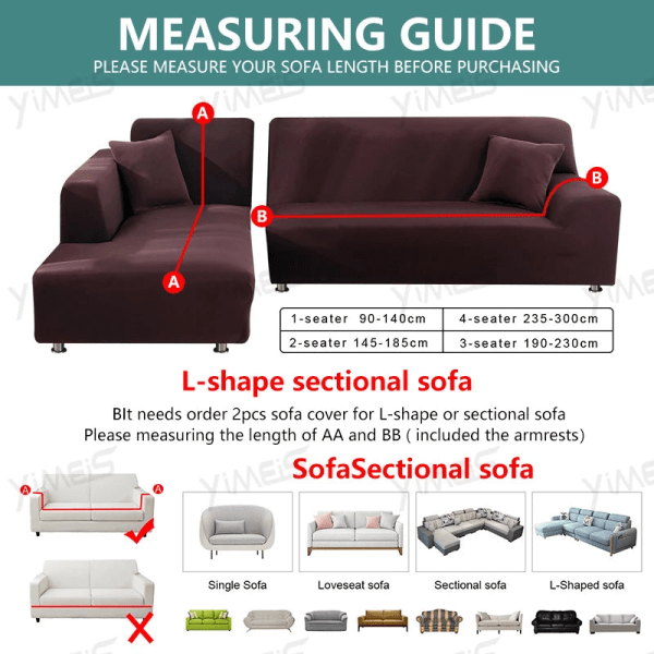 22 enfärgade funda soffa elastisk 1 2 3 4 sits Soffa cover lounge black2 4seat ( 235-300cm )