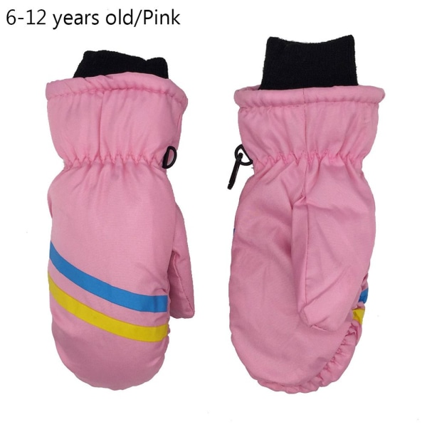 1 Par Nye Mote Barn Vinter Snø Varme Hansker Gutter Jenter Ski Vindtett Vanntett Tykke Votter Holder Fingrene Varme 6-12 years old3 One Size