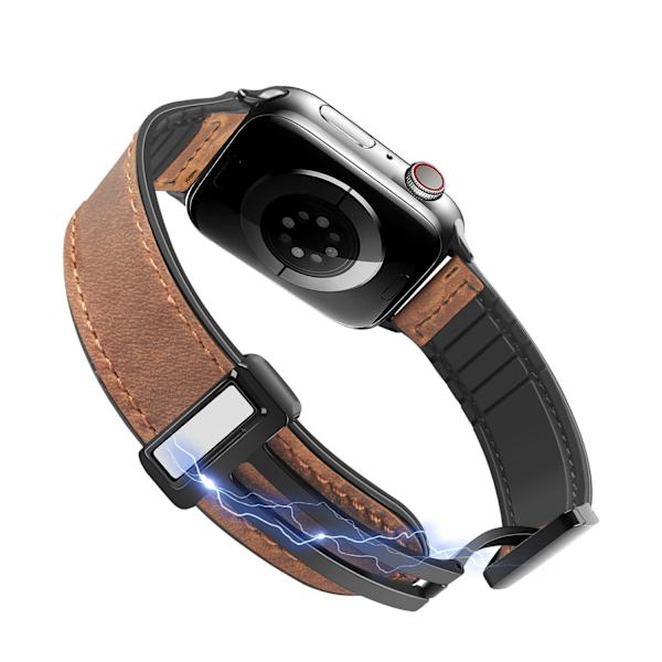 Klockarmband för Apple Watch iWatch 38/40/41/42mm Universal Small Dial Crazy Horse Brun