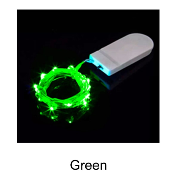 Luces Led Kobbertråd Fe Lys Batteridrevet LED Lyslenke Fest Bryllup Innendørs Juledekorasjon Garland Lys Green 5M