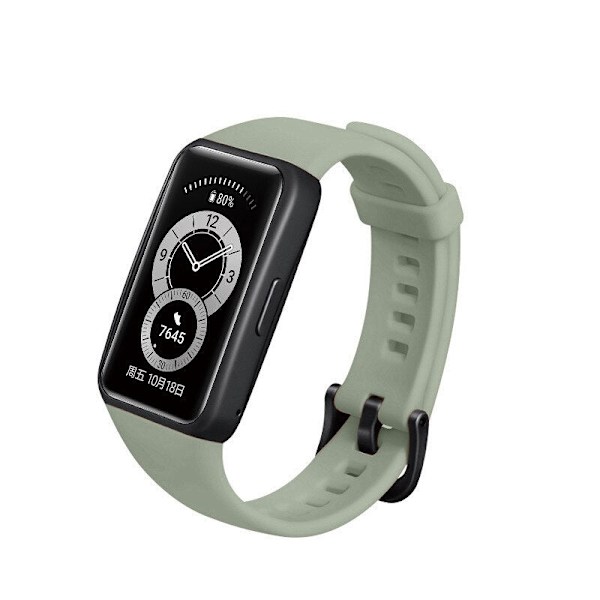 Laforuta Honor Band 6 Rem Silikone Urrem Til Huawei Honor Band 6 Kvinder Mænd Armbånd Fitness Loop Smartwatch Håndledsrem Green for Honor band 6