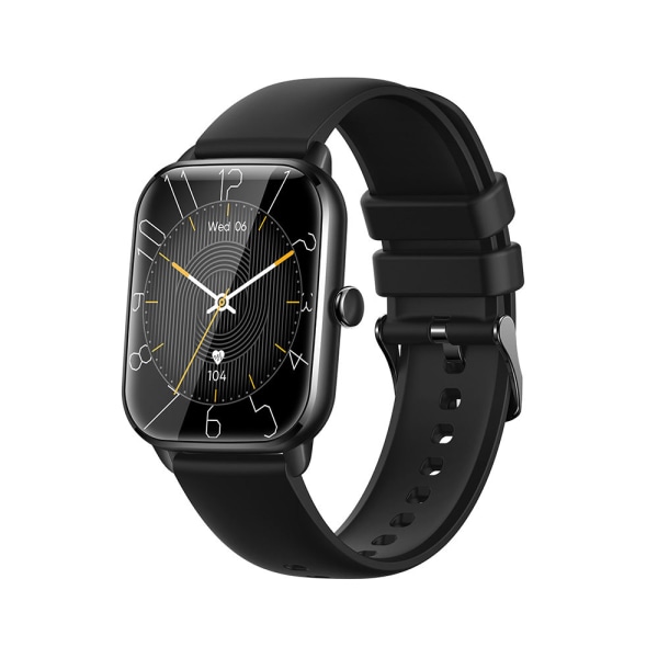 Smartwatch med understøttelse af puls, iltmætning, kalorieforbrug, kvinders sundhed og multi-sportsfunktion Black glue
