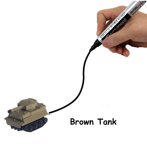Magiske spor legetøj induktiv tank bil model bil robot pingvin følger linje du tegner intelligens udvikling børnelegetøj Brown Tank