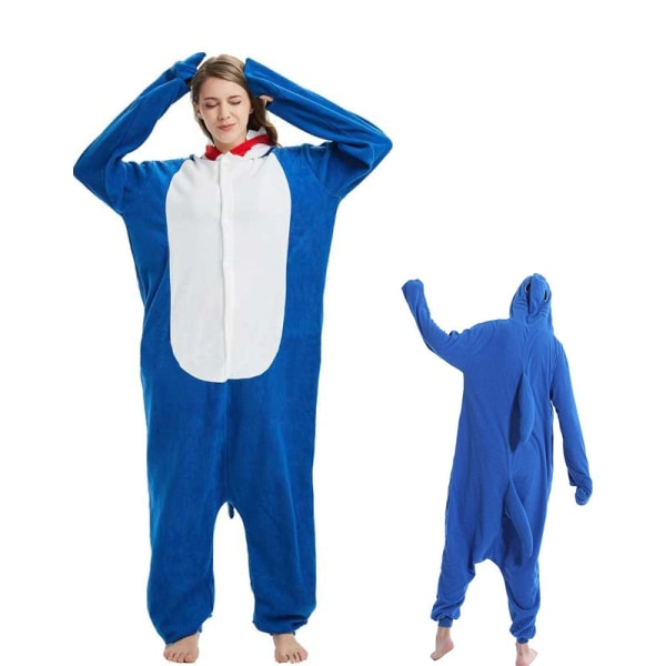 Pyjamas Tecknad Endelad Pijamas Kvinnor Män Kostym Onesies För Vuxna Fleece par tvättbjörn shark onesie 3 S Fit 148cm-158cm