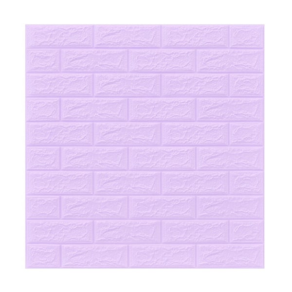 Itseliimautuva seinäpaneeli, kiviefekti, tiilikuvio, 3D-vaahtomuovi, vedenpitävä tapetti, violetti Purple