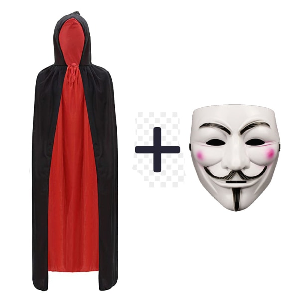 Halloween Masquerade Cloak Mask V för Vendetta Cosplay Kostymer Kappor Mantle Mask Suit style1 120cm cloak