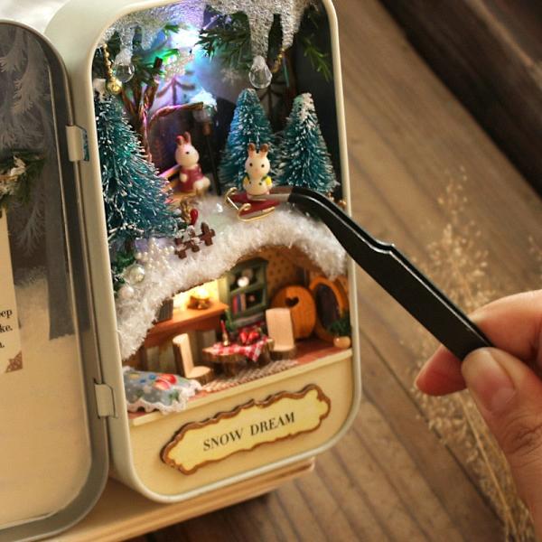 Box Teater Dukkehuse Træ Dukkehus Miniature Hjem Nostalgisk Tema Dukkehus Møbler Tilbehør Legetøj Til Børn A2