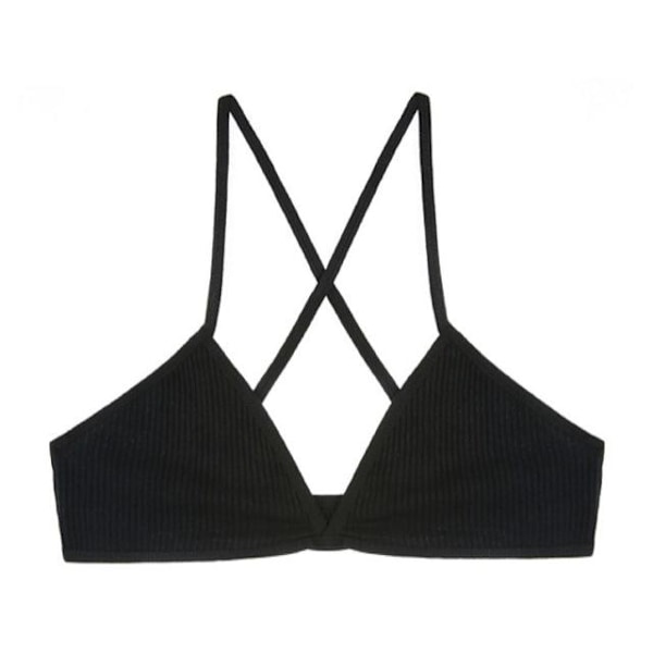 Queenral Näkymätön Rintaliivi Ilman Luita Naisten Alusvaatteille Puuvilla Saumaton Bh Mukava Crop Top Seksikäs Alusasu Kolmio Kuppi Vuoriton Black S