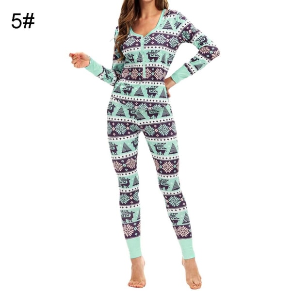 Julpyjamas Matchande Familj Pyjamas Dam Pyjamasset Topp Byxor Set Full Längd Regular Mjuka Tryckta Set Sovkläder Blue M