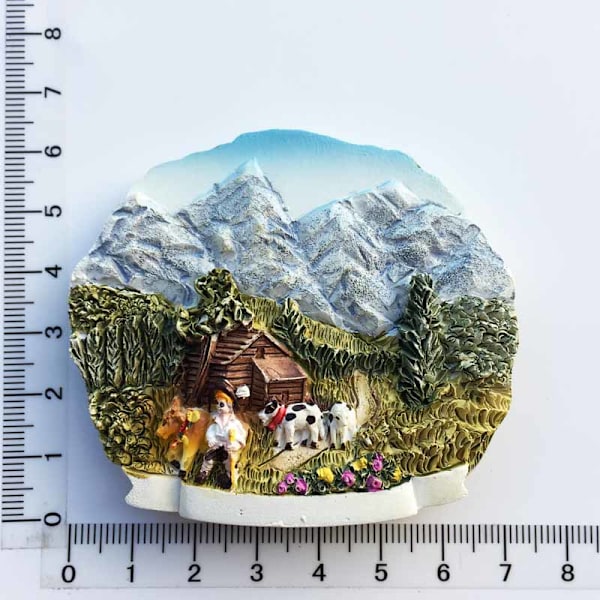Sveitsi Jääkaappimagneetit Matkamuisto Sveitsiläinen Luzern Jungfrau Kappelisilta Käkikello Matkailu Magneettiset Jääkaappitarrat Jungfrau 1