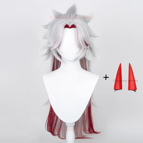 Genshin Impact Arataki Itto Cosplay Peruk Rekvisita Tillbehör Värmebeständigt Hår Förstylad Anime Peruk Arataki Itto Horn arataki itto Pre Styled