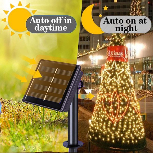 8 Lägen Solcellsdriven Koppartråd Ljusslinga för Utomhus Inomhus Hem Trädgård Fest Bröllop Uteplats Träd Juldekoration Blue 100LED
