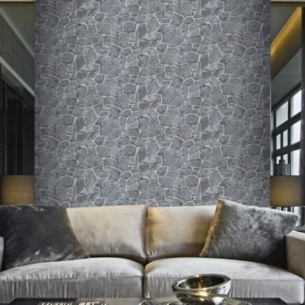 1 Rull 45x100cm 3D Tapet Murstein Stein Frukt Rustikk Vintage Effekt Selvklebende
