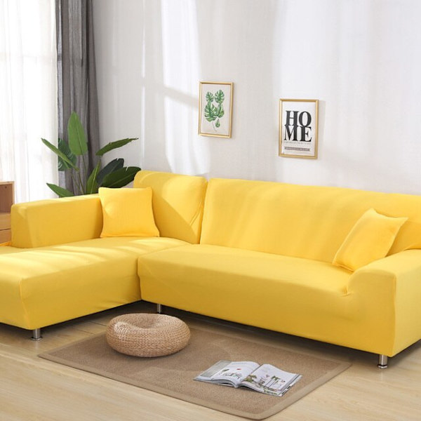 Solid hjørnesofa betræk sofa overtræk elastisk materiale sofa beskyttelse til kæledyr chaiselong betræk L form sofa lænestol color 7 4-seat 235-300cm 1pc