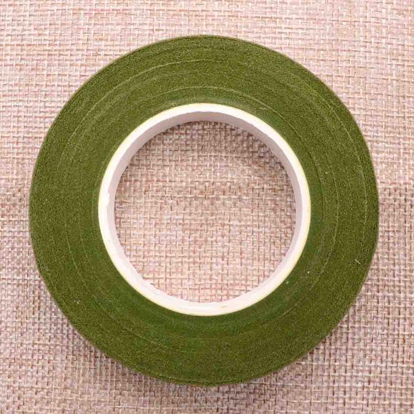 Blomstergrønne bånd 12mm*45m/RULLE Tape Corsager Knaphulsblomst Kunstig Blomst Støvdrager Indpakning Blomsterhandler Grønne Bånd Strækbart Tape 3