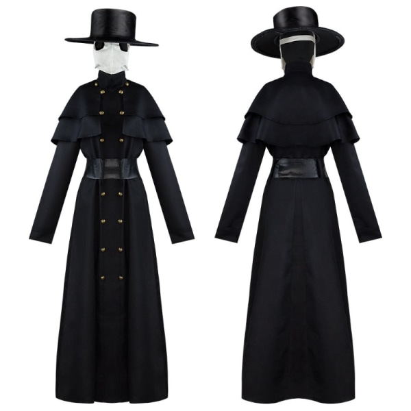 Halloween Fest Raven Cosplay Kostume Gotisk Stil Dæmon Sort Langt Sæt Karneval 2023 Valorant Tøj Steampunk Cyberpunk Crow suit L