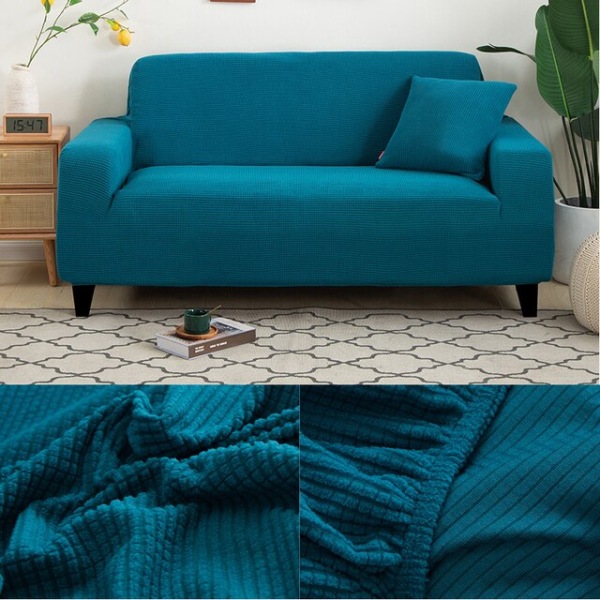 Tjockt soffskydd Jacquard enfärgat tryckt sofföverdrag för vardagsrum sofföverdrag hörnsoffa överdrag L-form Yellow 2-seater(135-170cm)