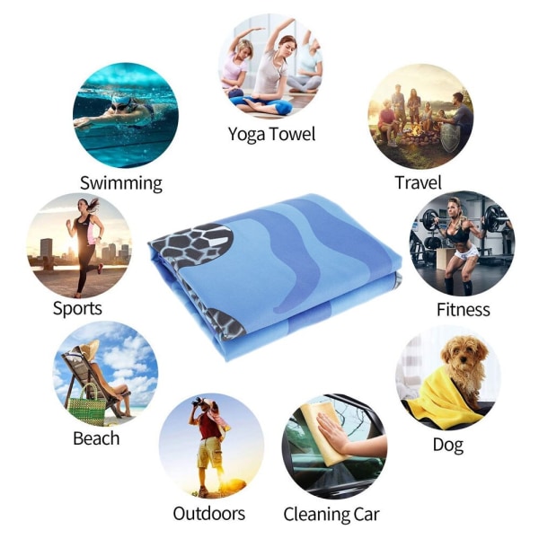 Strandhandduk Sandfri Poolhandduk Filt Extra Stor Snabbtorkande Lätt Superabsorberande Tryckt Badhandduk Utomhus Yogamatta Green Sea