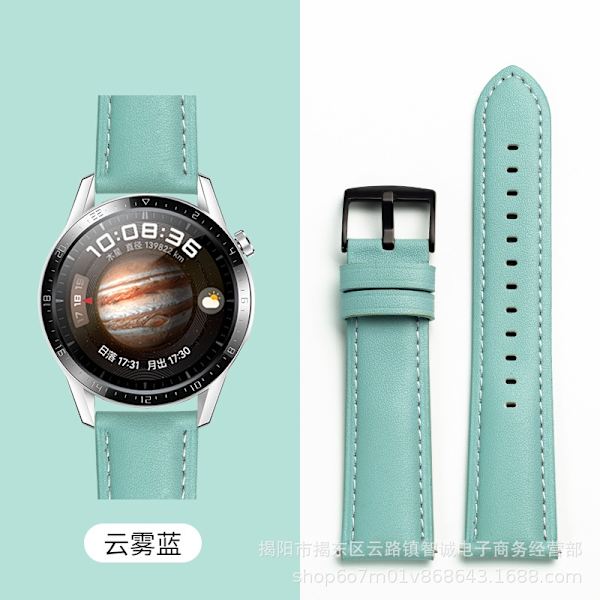 Kellon ranneke Apple Watch iWatch 38/40/41mm liitäntään s10 42mm pilvinen sininen/musta solki W3 teräväkärkinen