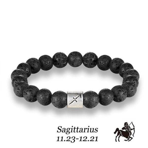 Stenarmband pärlor lava naturliga homme mode armband Armband Män 12 Constellation Accessoare Smycken manlig Älskare Gåvor Taurus Pisces