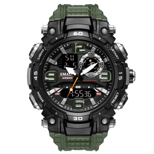 Lyxiga Herrklockor Dubbel Display Vattentät Herr Sport Armbandsur Militär Arméklocka Herr Stoppur Dark blue