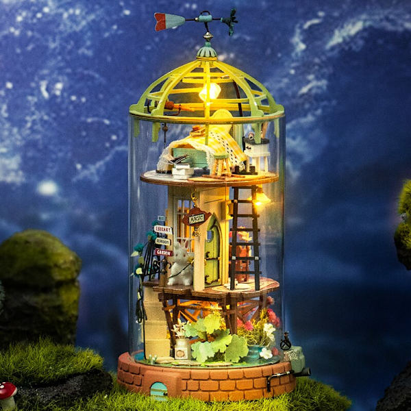 Robotime Rolife Dockhus DIY Mysterievärldshus med Möbler Barn Vuxen Miniatyr Dockhus Träsatser Leksaker Gåvor as photo DS003