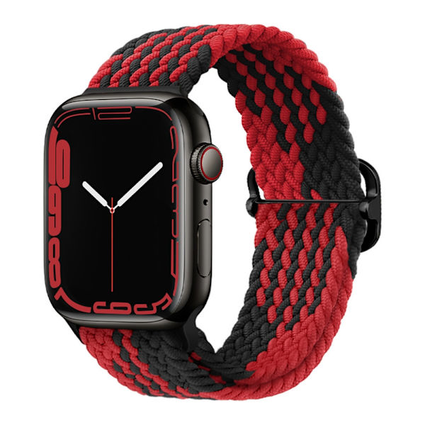 Klockarmband för Apple Watch iWatch 42/44/45/49mm 4 Z-mönster svart och röd