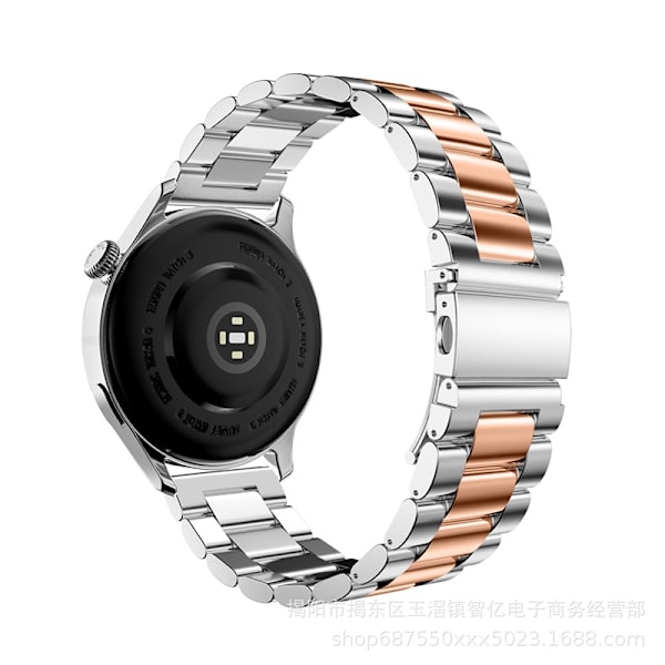 Klockarmband för Apple Watch iWatch för Huawei/Samsung 22mm Tre pärlor Silver roséguld sprayfärg