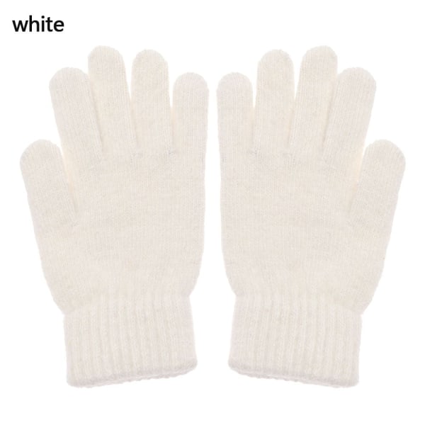 Nye Doble Kaninhårhansker Dame Vinter Koreansk Versjon Ensfarget Alle Fingre Vinter Damehansker Jentevotter camel One Size