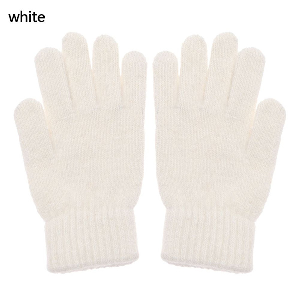 Nye Doble Kaninhårhansker Dame Vinter Koreansk Versjon Ensfarget Alle Fingre Vinter Damehansker Jentevotter Red One Size