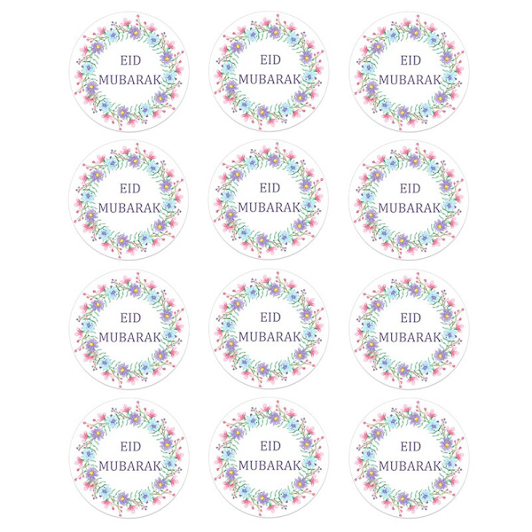 24/48 kpl EID Mubarak -koristetarroja Ramadan Mubarak -koristeet Islamilainen muslimifestivaali Suosikkilahjat Etiketit HAJJ Ramadan Kareem D 24pcs