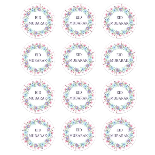 24/48 st EID Mubarak Decor Stickers Ramadan Mubarak Dekoration Islam Muslim Festival Favor Gift Etiketter HAJJ Ramadan Kareem A 48pcs