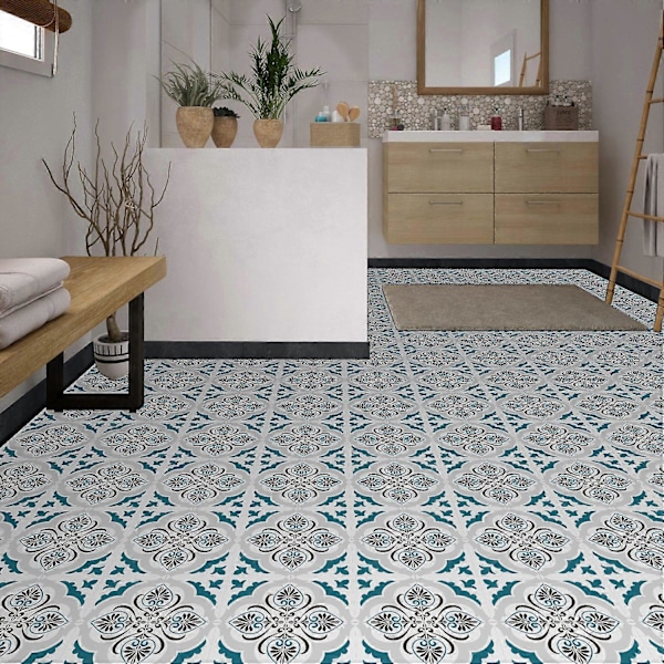 Väggdekal PVC Golvdekal Rulle 20 x 300cm Halkfri Kakeldekal, Självhäftande Golvdekal Badrum Kök Vattentät Väggdekal