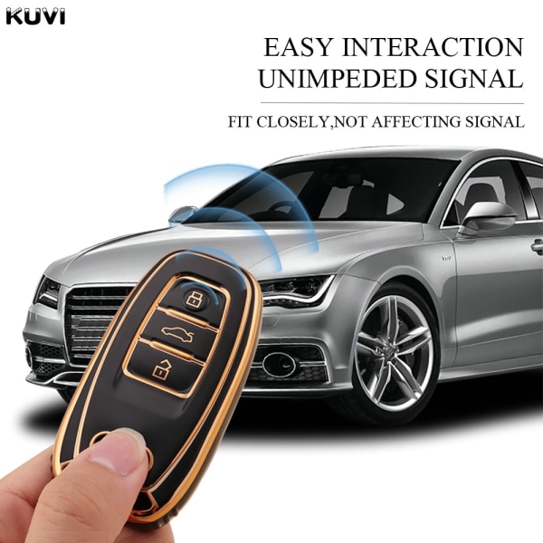 Uusi TPU 6D Pinnoitettu Auton Kaukosäätimen Älyavain Kotelo Kuori A1 A3 A4 A5 A6 A7 A8 Quattro Q3 Q5 Q7 2009-2015 Lisävarusteille White