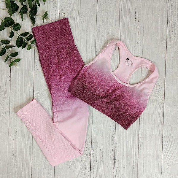 Yoga Sæt BH og Leggings Fitness Sportstøj Outfit Til Kvinder Lightgrey bra M