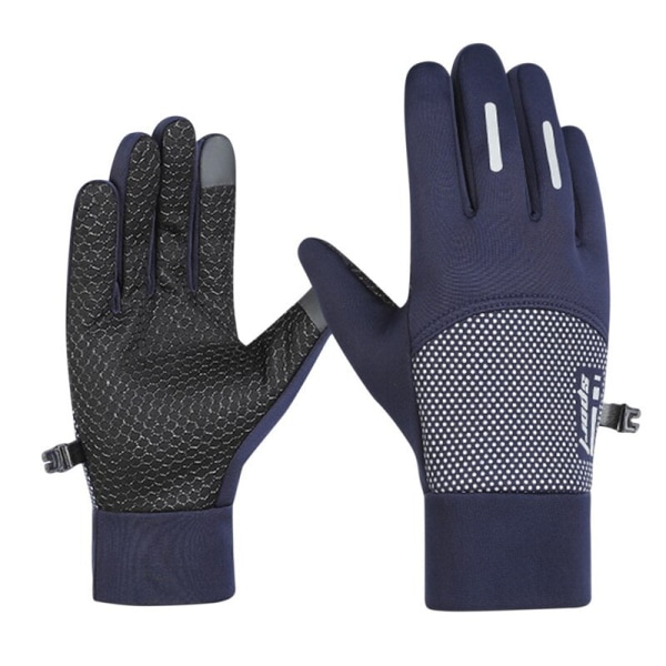 Nye vinterhansker motorsykkel ski klatrehansker utendørs sykling vanntett anti-skli plysj tykke varme votter hansker for menn A-Black 19-23cm