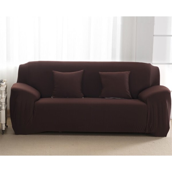 Ensfarvede sofabetræk til stue Polyester sofabetræk Elastisk hjørnesofabetræk Slipcover Stolebeskytter 1/2/3/4 personers White 2-Seat 145-185cm
