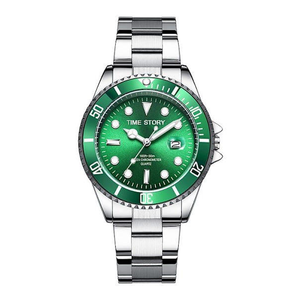 Klocka Herr Icke-Mekanisk Klocka Herrklocka Grossist Vattentät Mode Ljusande Herrklocka Green surface silicone band