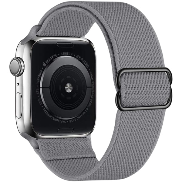 Nylon för apple watch band 44 mm 40mm 41mm 45mm Justerbar Elastisk solo ögla bälte armband apple watch serie 7 6 se 5 4 3 Black 42mm - 44mm - 45mm