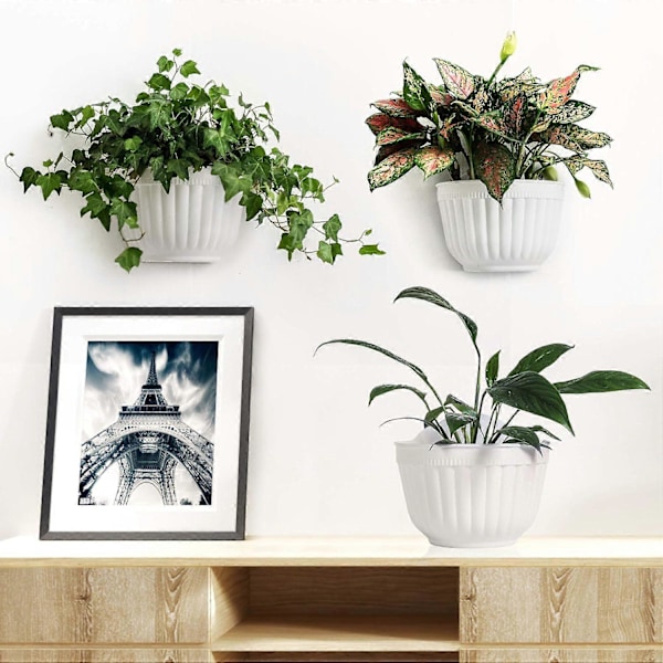 4-pack Rsine Väggmonterad Vertikal Planteringskruka Trädgård Vardagsrum Väggmontering Fönster Hängande Växt Blomkorg för Örter Balkong Räcke