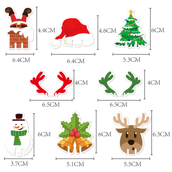 10/18 st Jul Koppkort Juldekorationer Tomtehatt Vinglasdekor God Jul Prydnad För Nyårsfesttillbehör 10pcs G