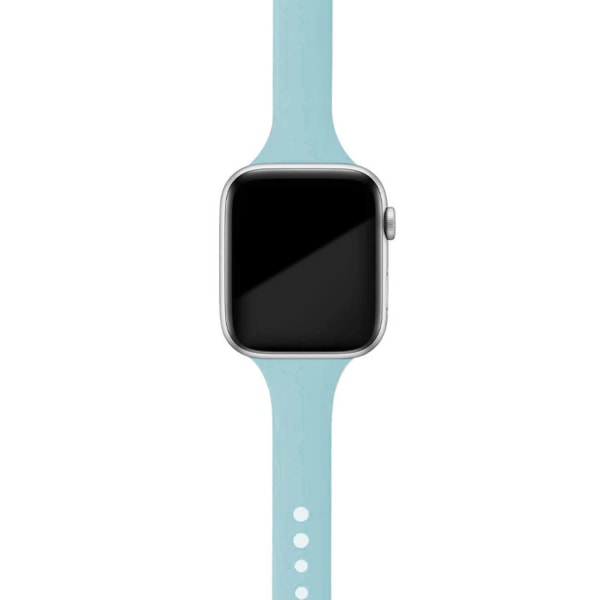 Smal rem för Apple watch band 40mm 44mm 38mm 42mm Silikon armband armband klockband correa iWatch 6 se 5 4 3 7 45mm 41mm turquoise 27 38mm 40mm 41mm