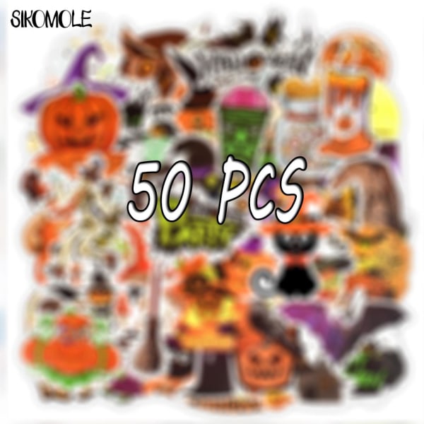 10/30/50 stk. Morsomme Søte Halloween-klistremerker Gave Allehelgensaften Gresskar Heks DIY Notatbok Kopp Romdekorasjon Graffiti-klistremerke F5 50pcs-35